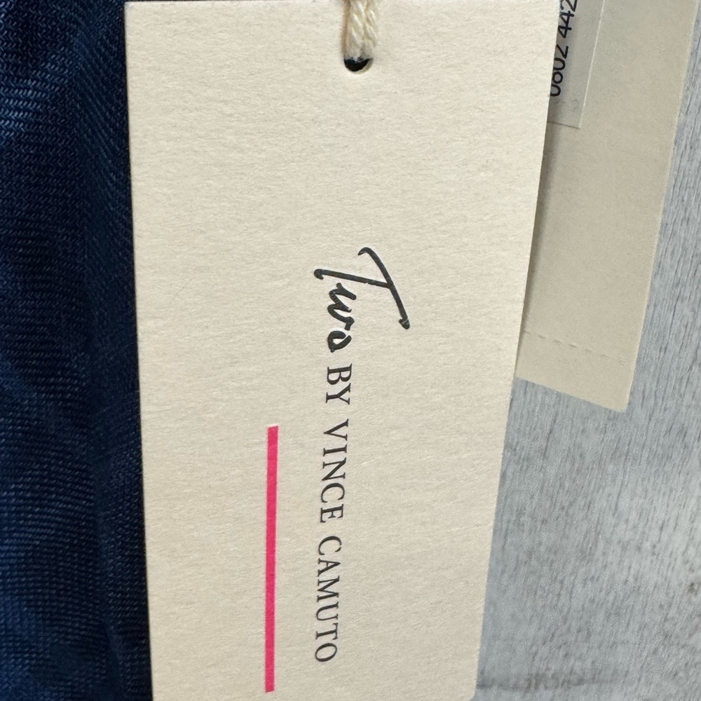 Vince Camuto Navy Patterned Top - Picture 3 of 5